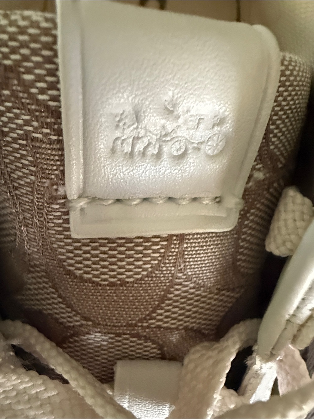 Coach Kids Logo-Print Sneakers in Beige and Cream - Picture 7 of 8